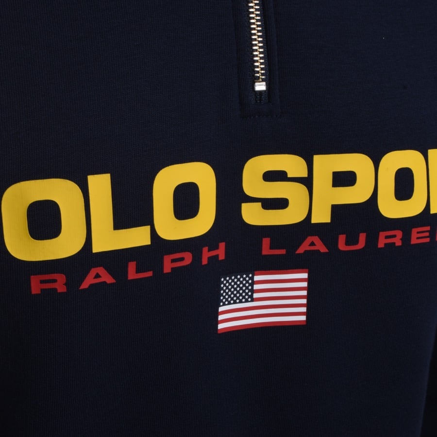Alternative Image for ProductRalph Lauren Half Zip Logo Sweatshirt Navy3